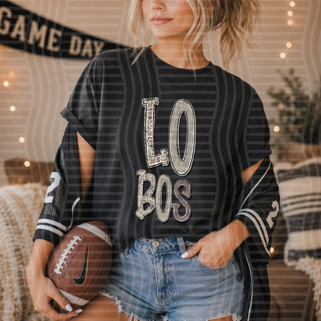 Lobos Camo Jumble Mascots DTF transfer