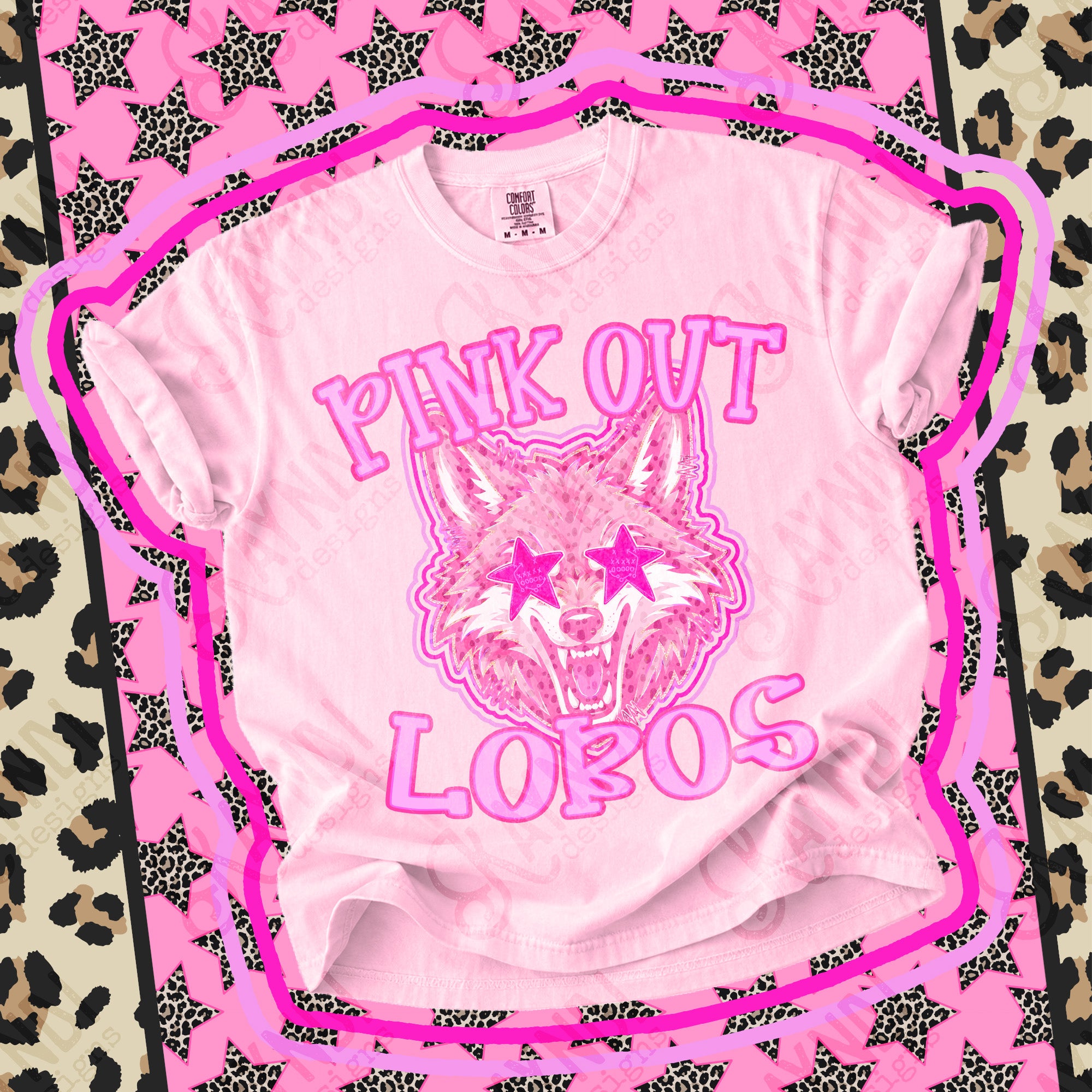 Pink Out Mascots Lobos mockup