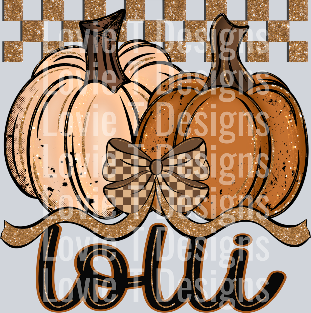 Lolli Fall Checkered Glitter Pumpkin