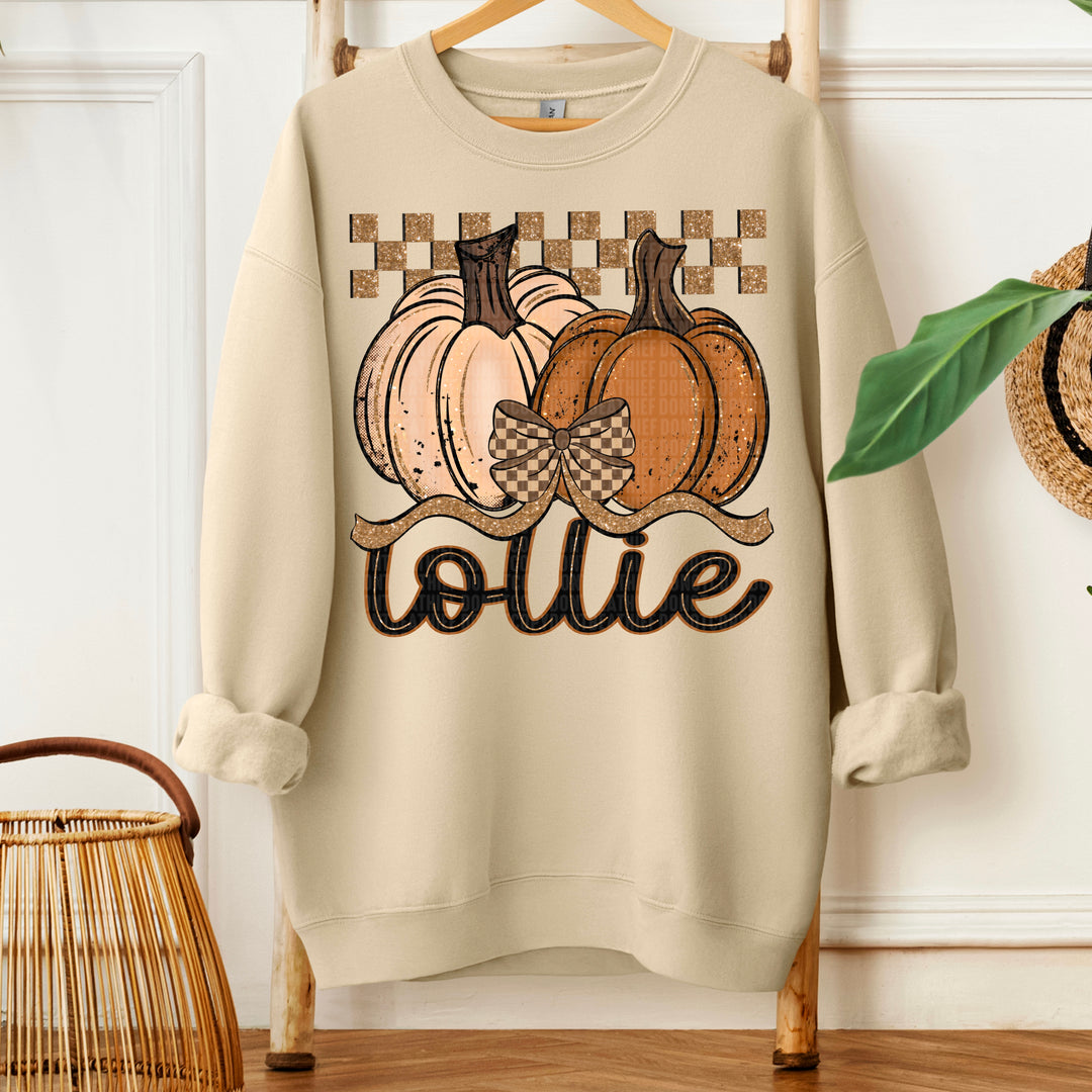 LOLLIE FALL CHECKERED GLITTER PUMPKIN