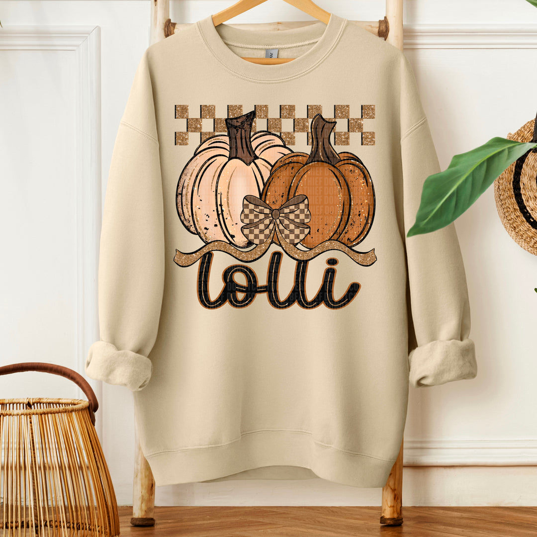 LOLLI FALL CHECKERED GLITTER PUMPKIN