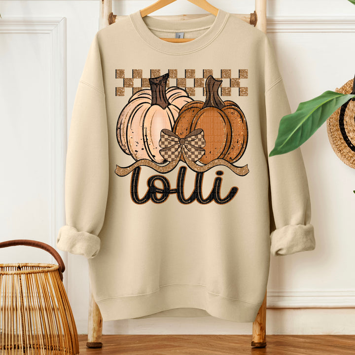 LOLLI FALL CHECKERED GLITTER PUMPKIN