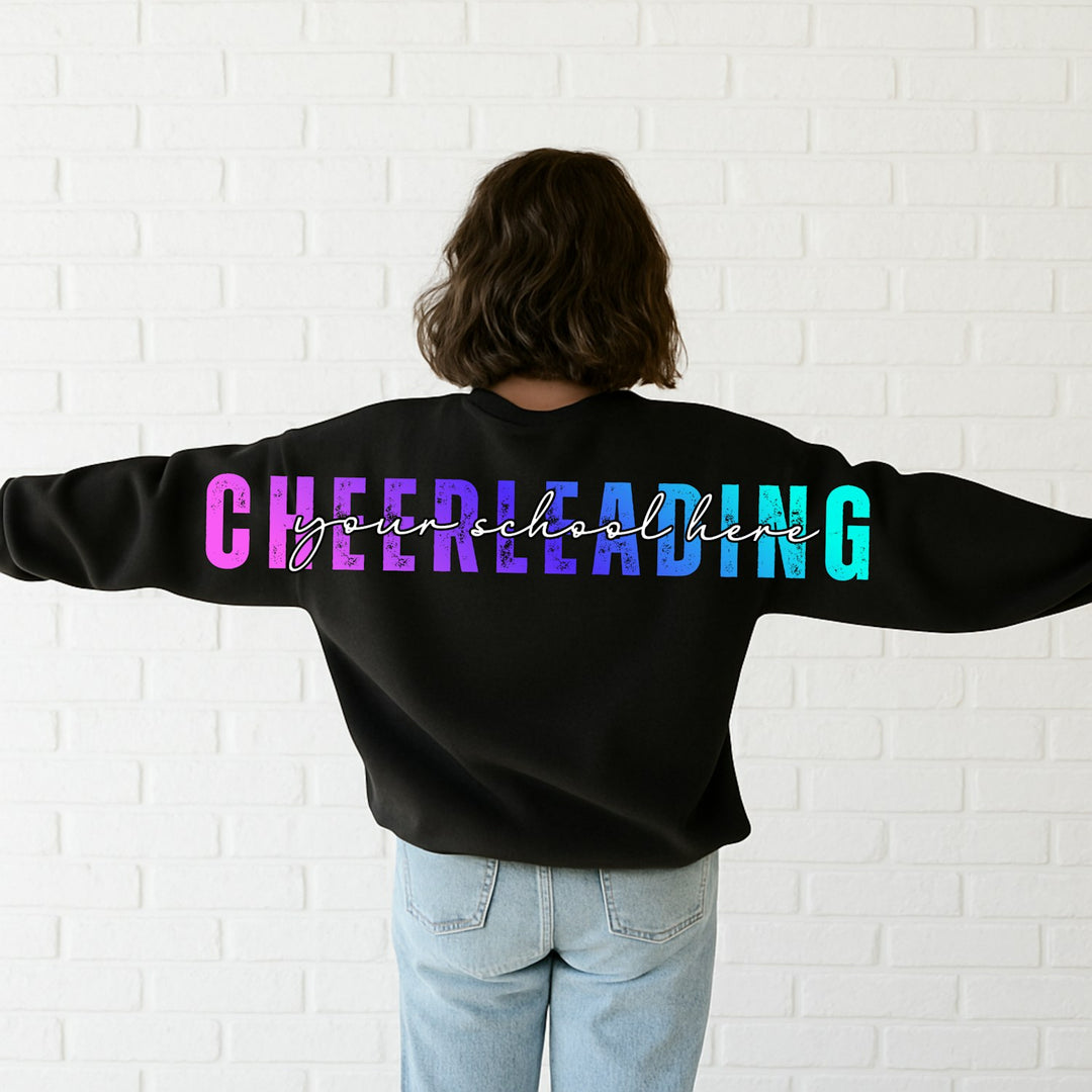 Long Distressed Cheerleading Big Back customizable DTF transfer