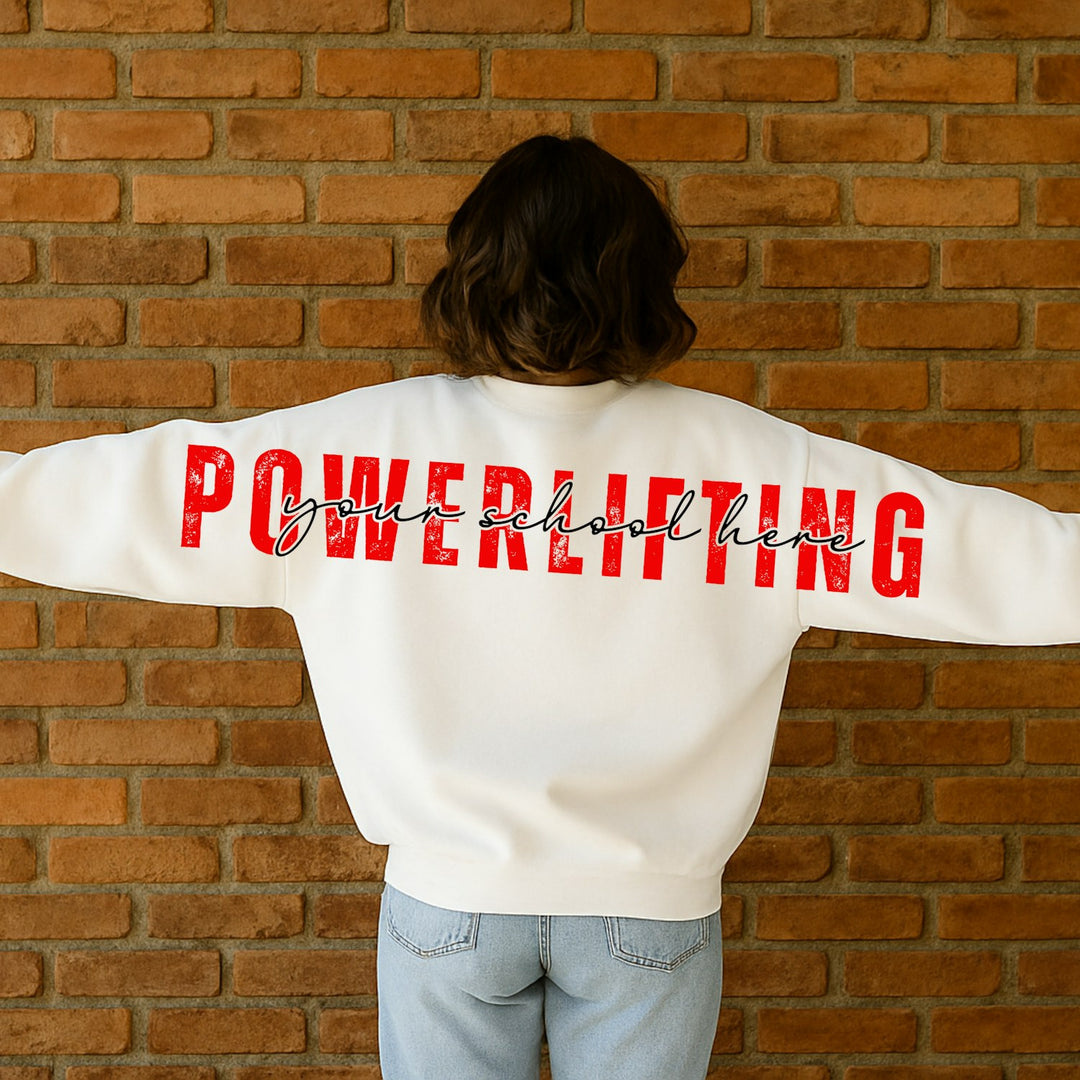 Long Distressed Powerlifting Big Back customizable DTF transfer