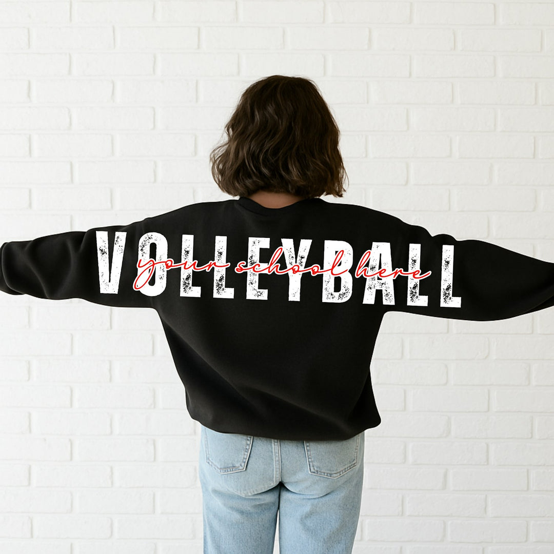 Long Distressed Volleyball Big Back customizable DTF transfer