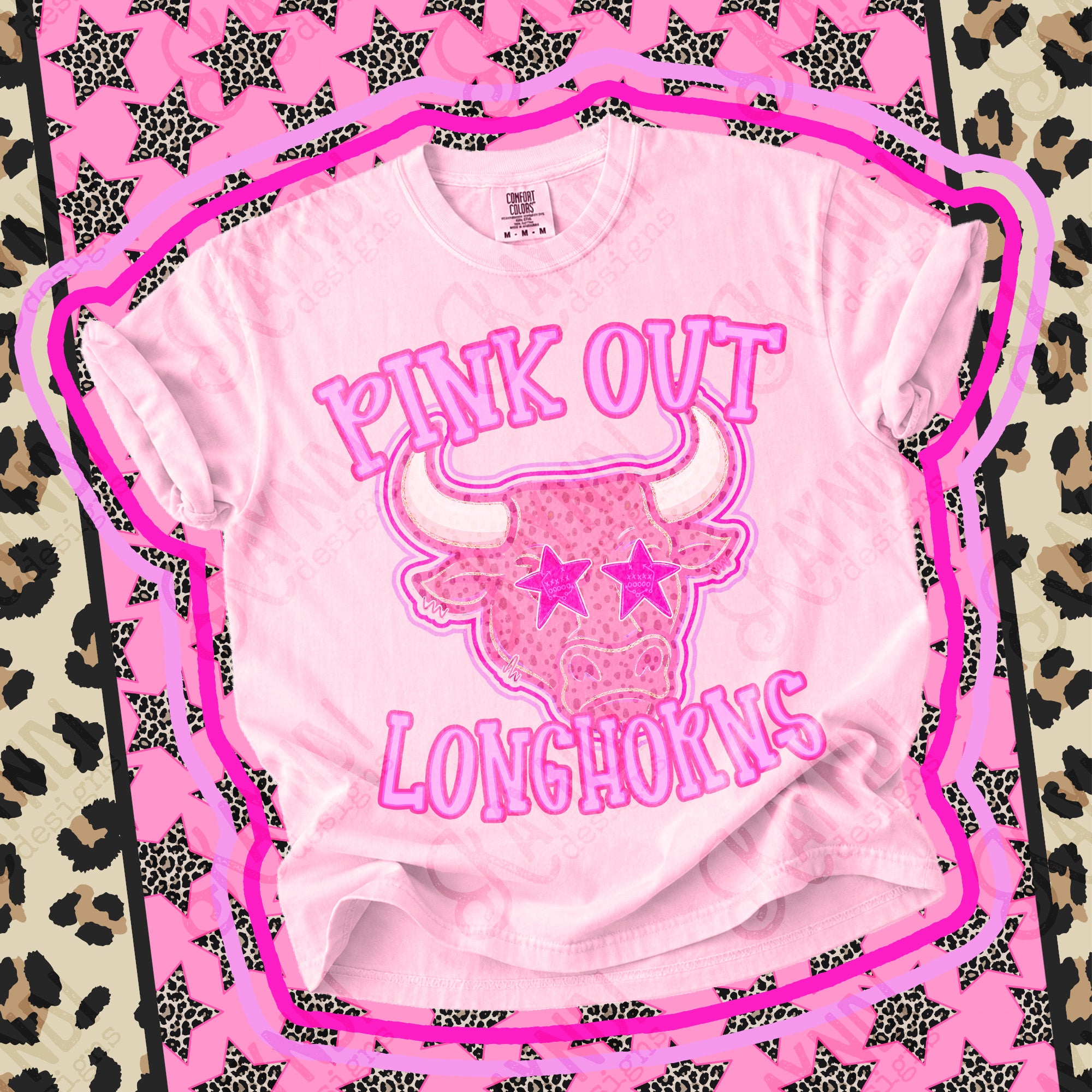 Pink Out Mascots Longhorns 3 mockup
