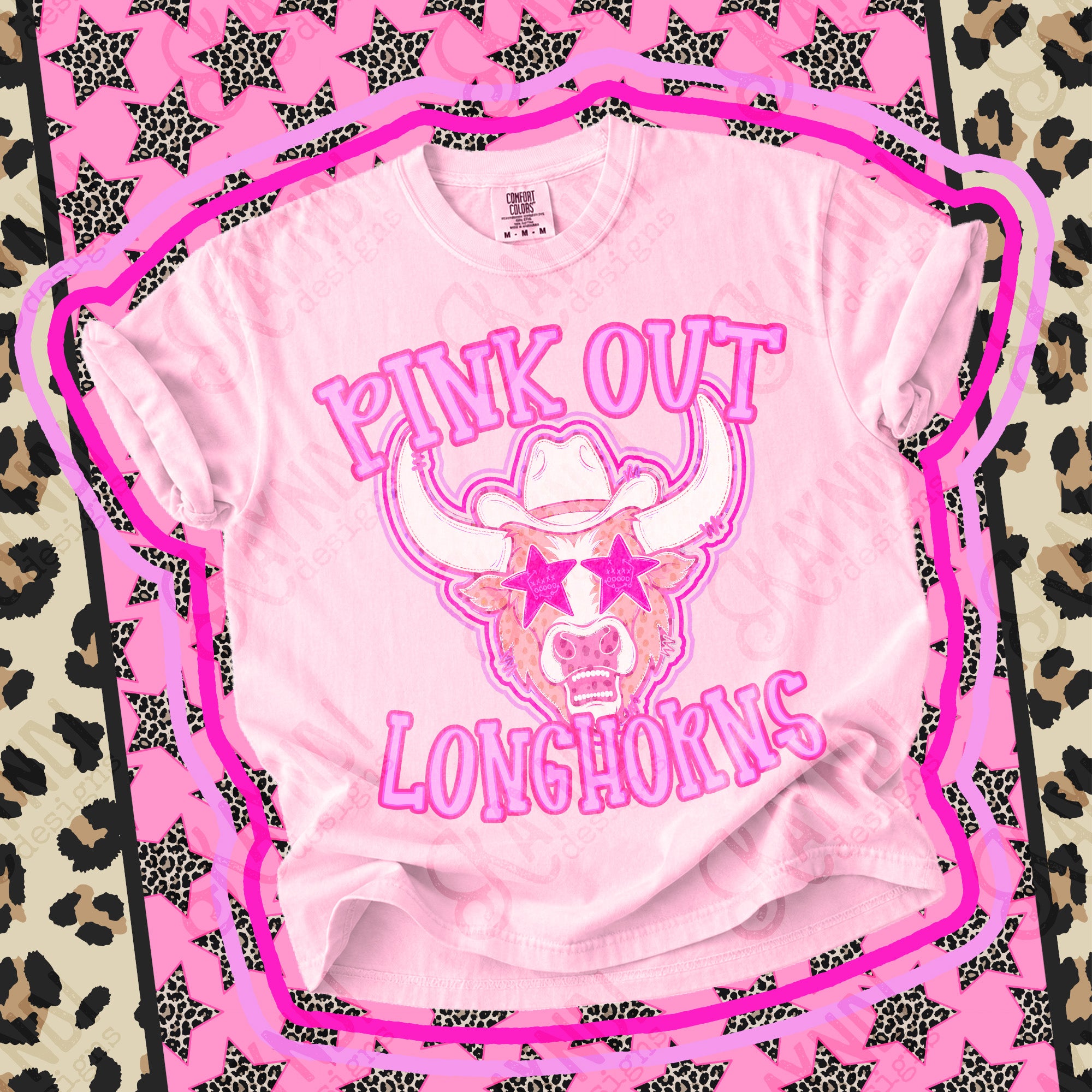 Pink Out Mascots Longhorns 4 mockup