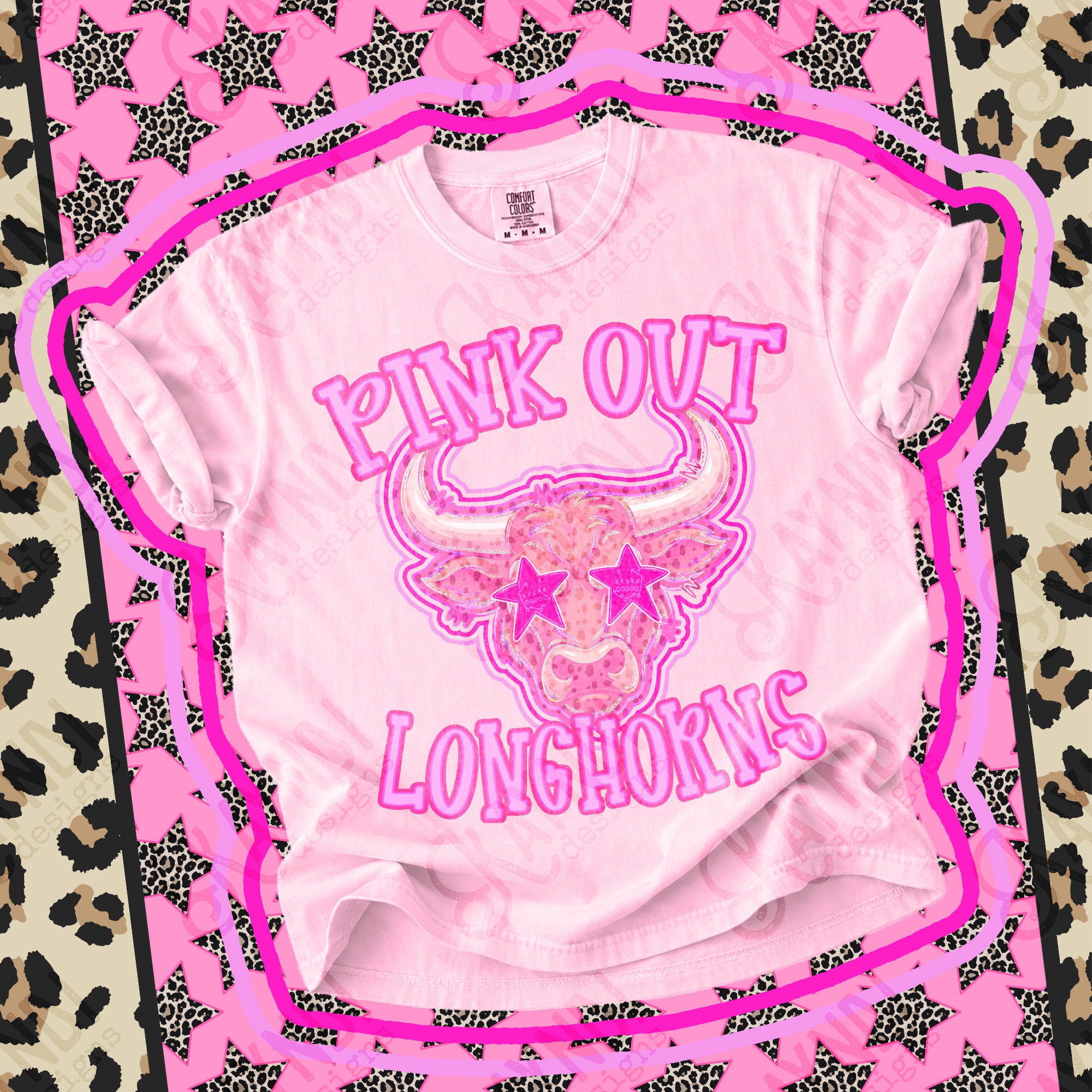 Pink Out Mascots Longhorns mockup