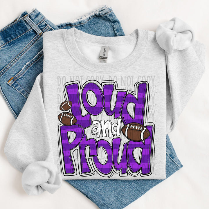 LOUD AND PROUD DOODLE FOOTBALL PURPLE