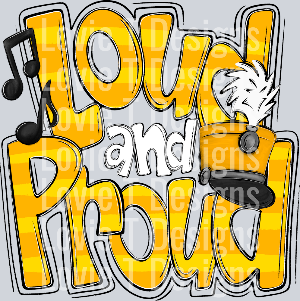 Loud and Proud Doodle Marching Band Ath Gold