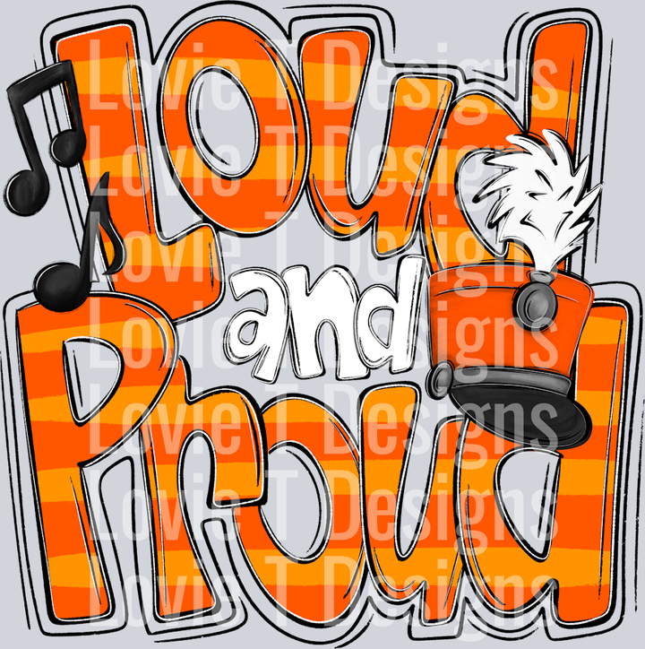 Loud and Proud Doodle Marching Band Orange