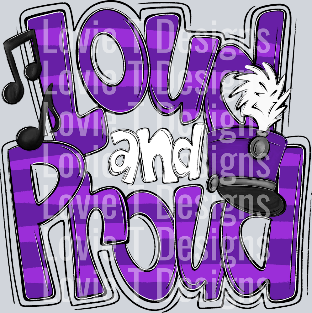 Loud and Proud Doodle Marching Band Purple