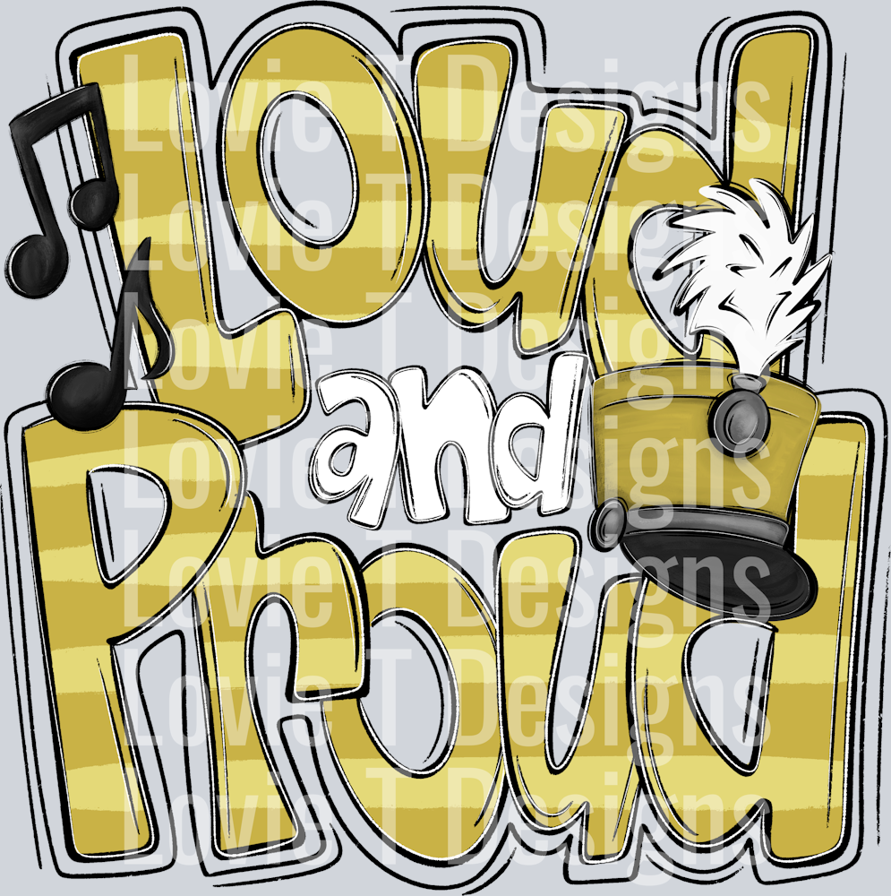 Loud and Proud Doodle Marching Band Vegas Gold