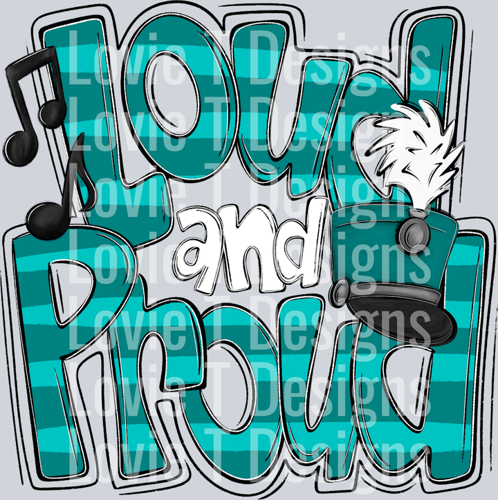 Loud and Proud Doodle Teal