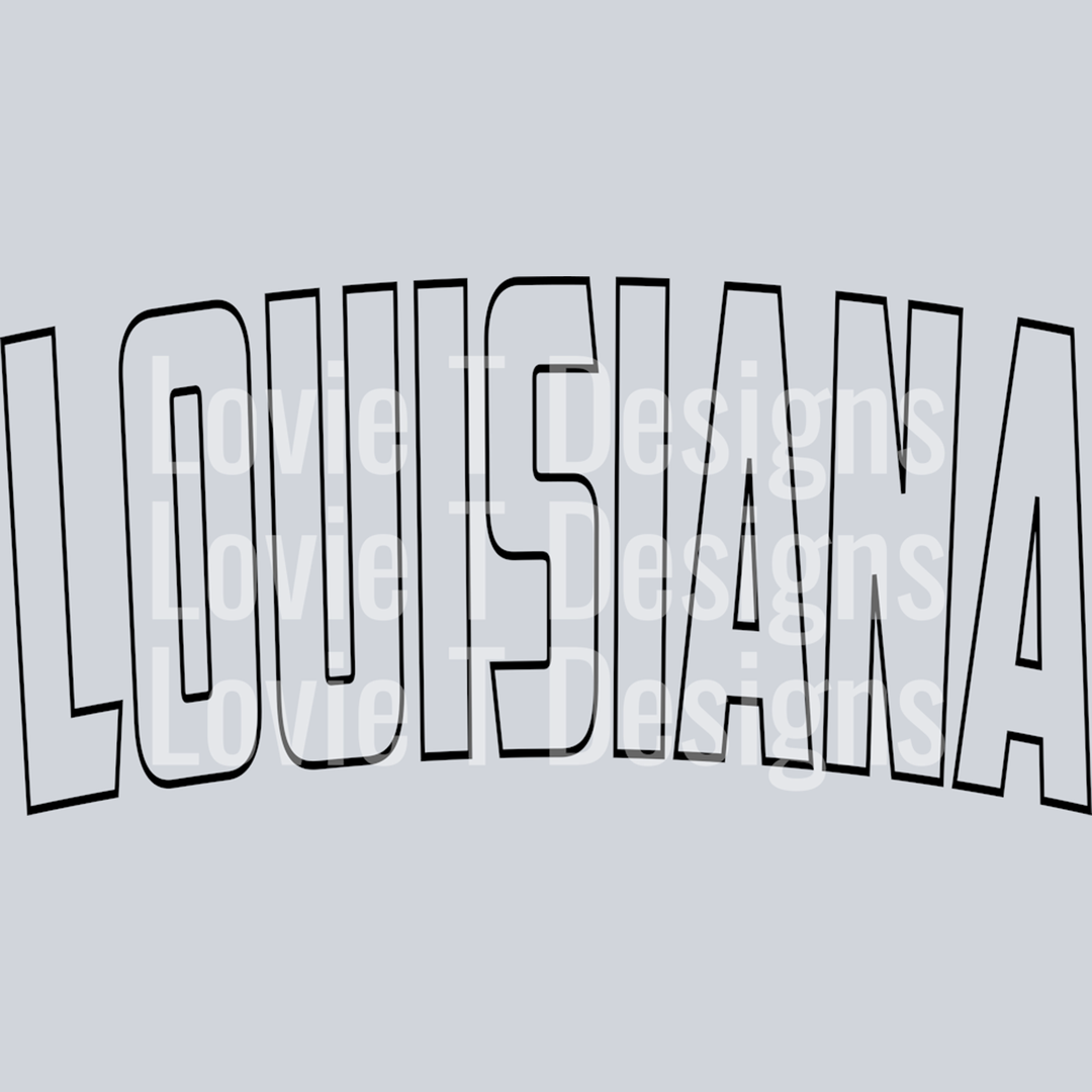Louisiana Curved Outline – DTF Transfer – product image