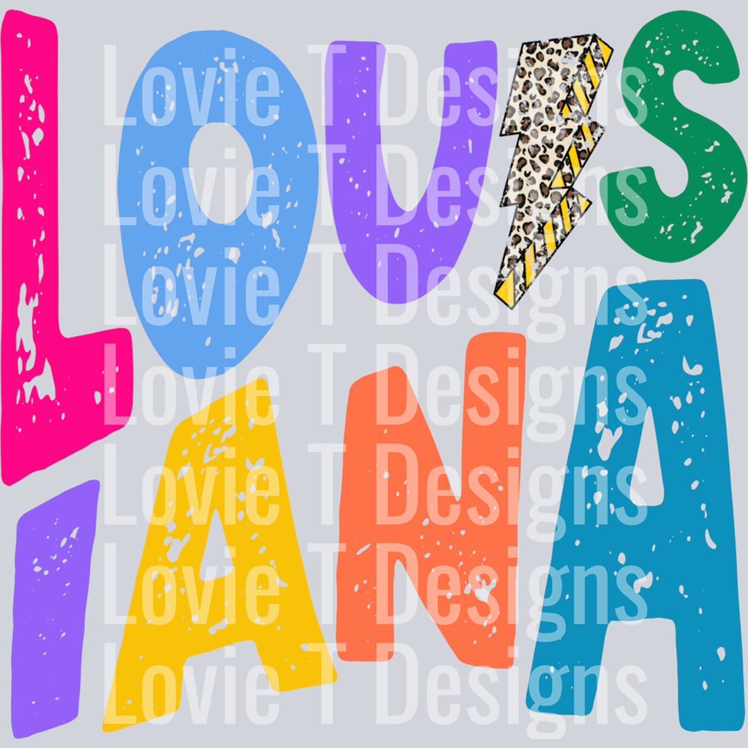 Louisiana Lb Colorful – DTF Transfer – product image