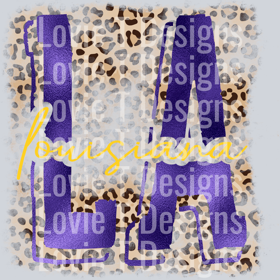 Louisiana Leopard Foil Cutout Purple Yellow