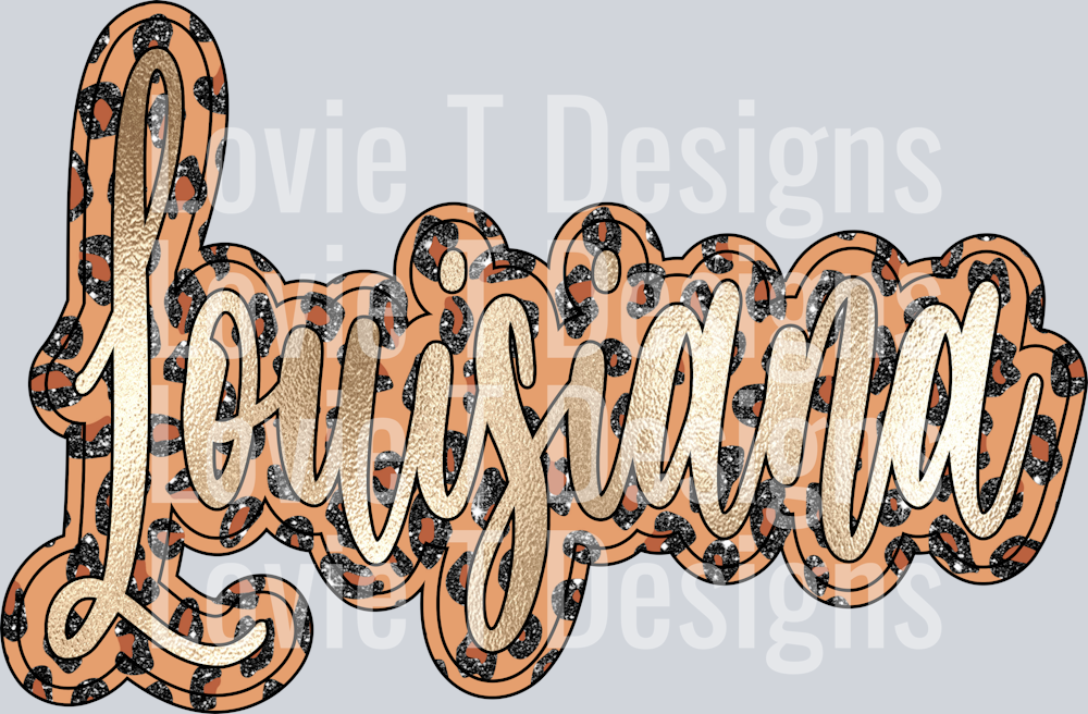 Louisiana Script Leopard Glitter Foil