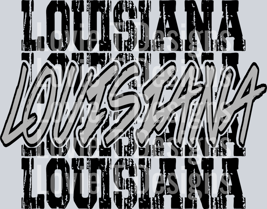Louisiana Stacked Blk and Gry(1)