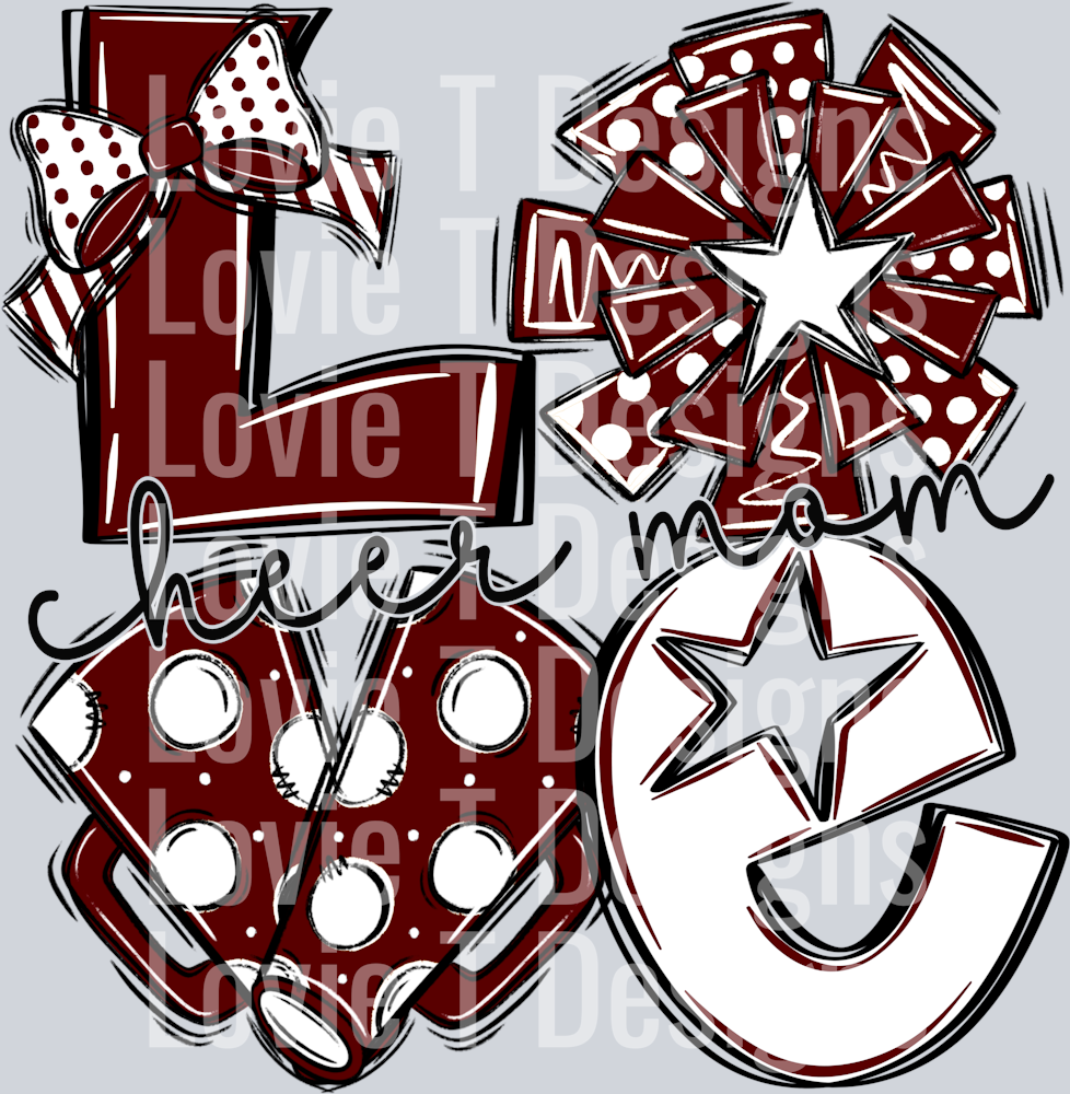 Love Cheer maroon wht mom