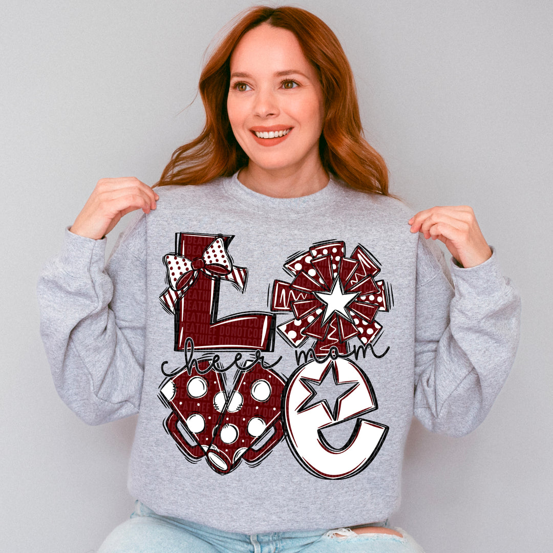 LOVE CHEER MAROON WHT MOM