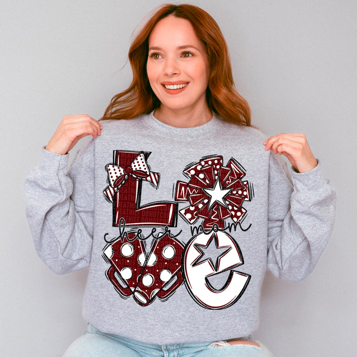 LOVE CHEER MAROON WHT MOM