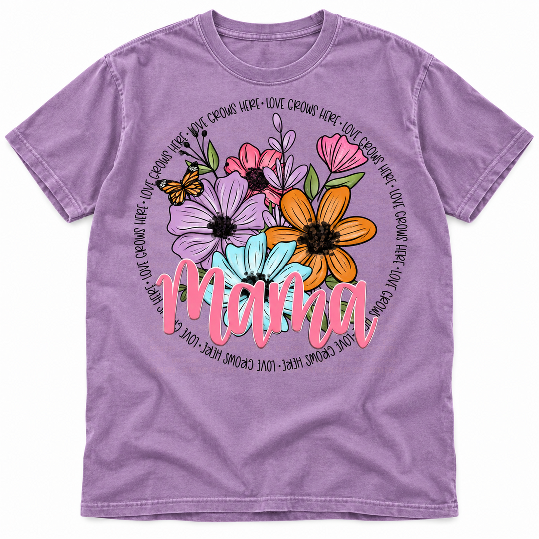 Love Grows Here customizable DTF transfer mockup