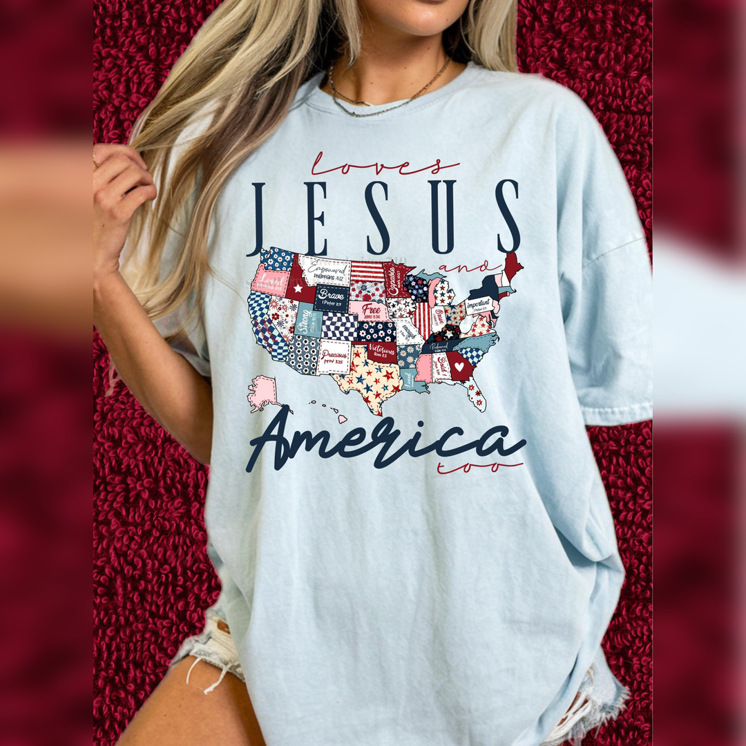Loves Jesus America – DTF Transfer