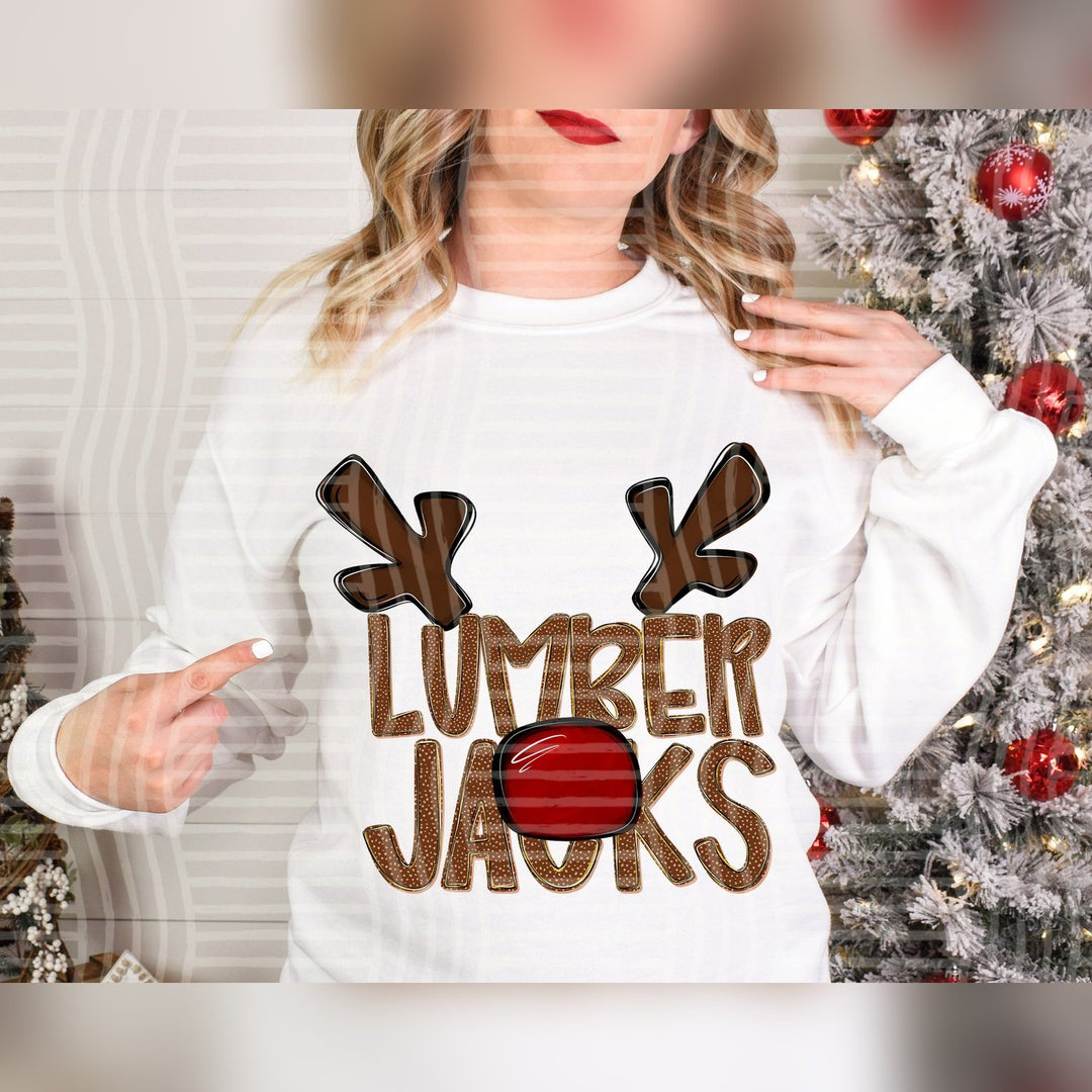 Lumberjacks Deer Antler Mascots DTF transfer