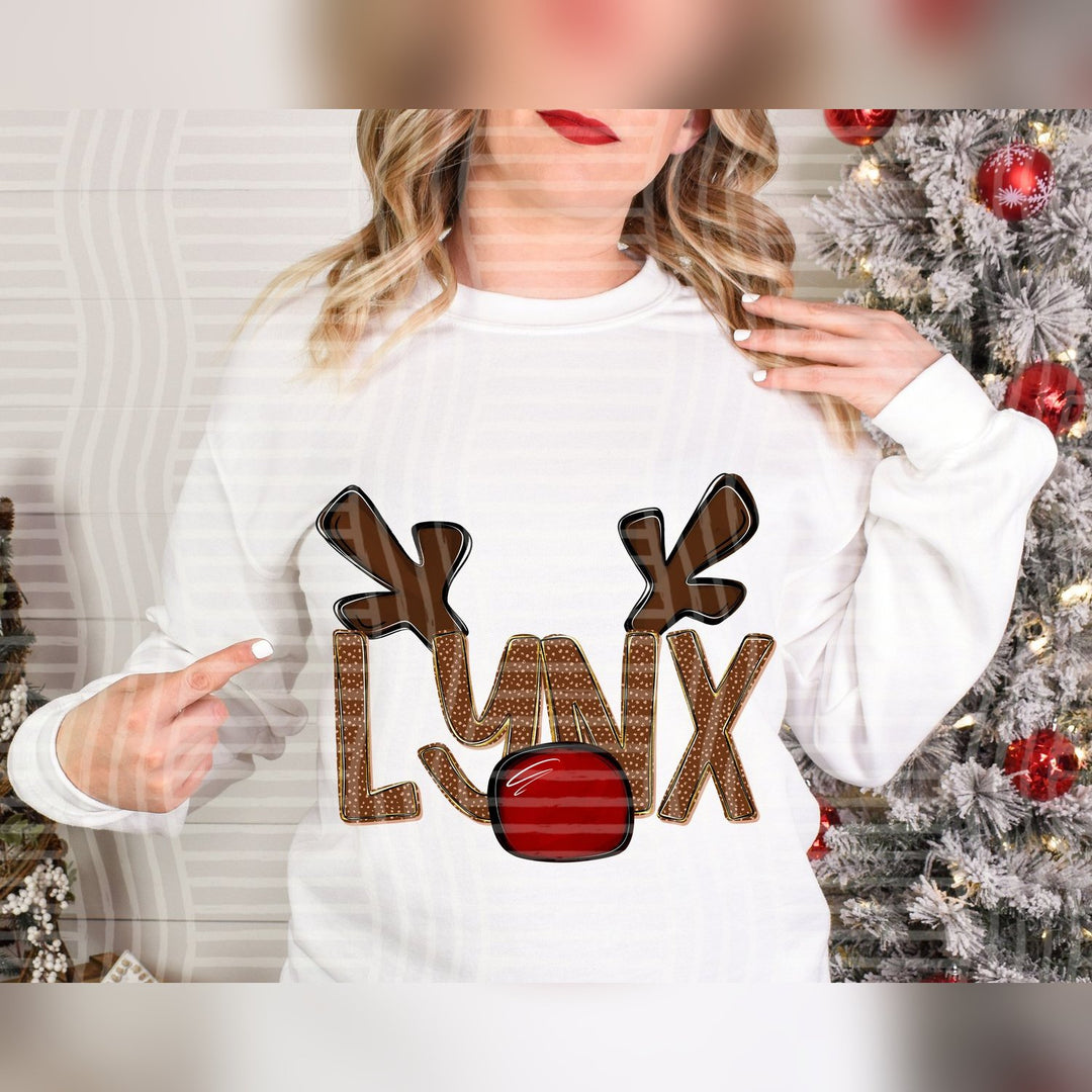 Lynx Deer Antler Mascots DTF transfer
