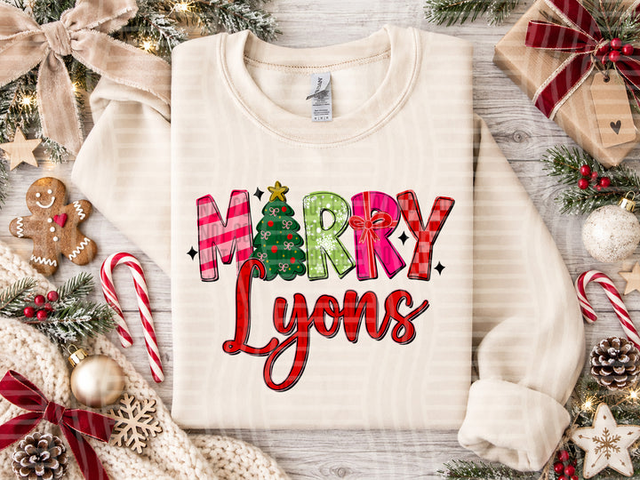 Lyons Merry mascot DTF transfer