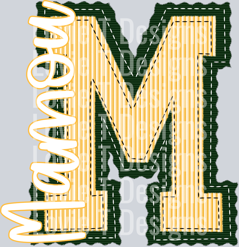 M MAMOU DARK GREEN AND YELLOW TOP PREPSTER