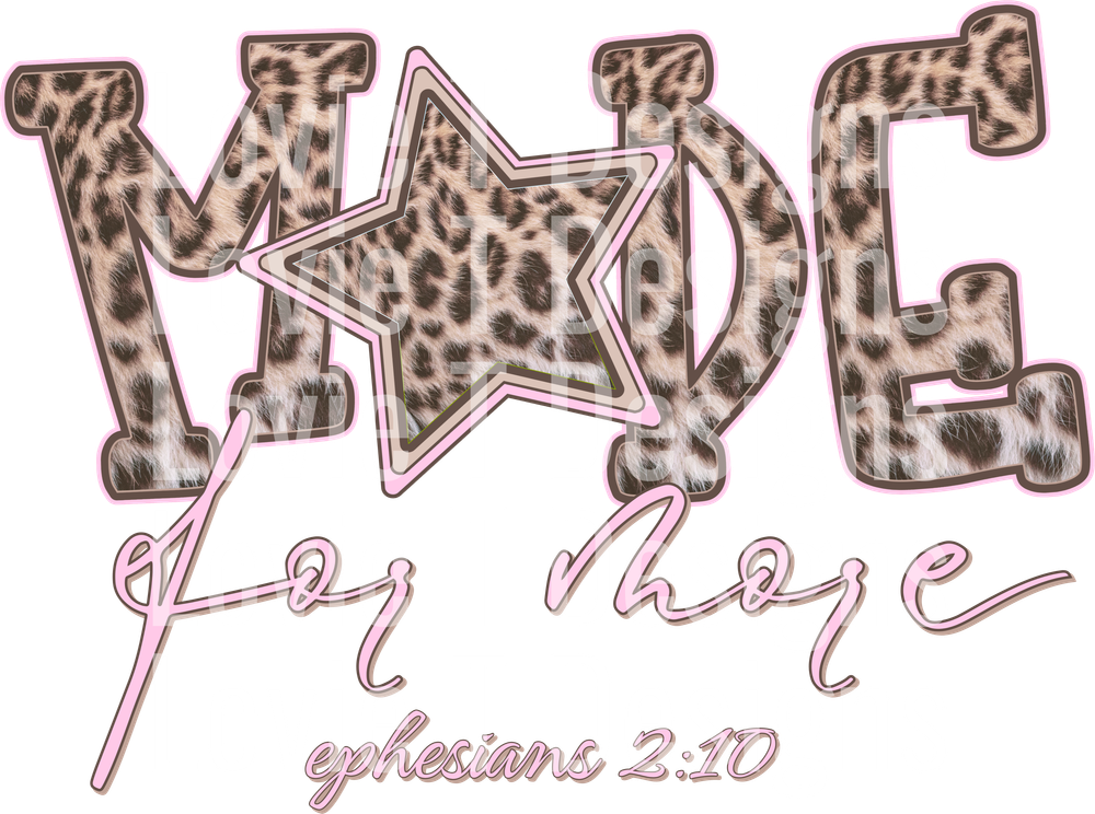 Made for More Phoebe Leopard DTF transfer design