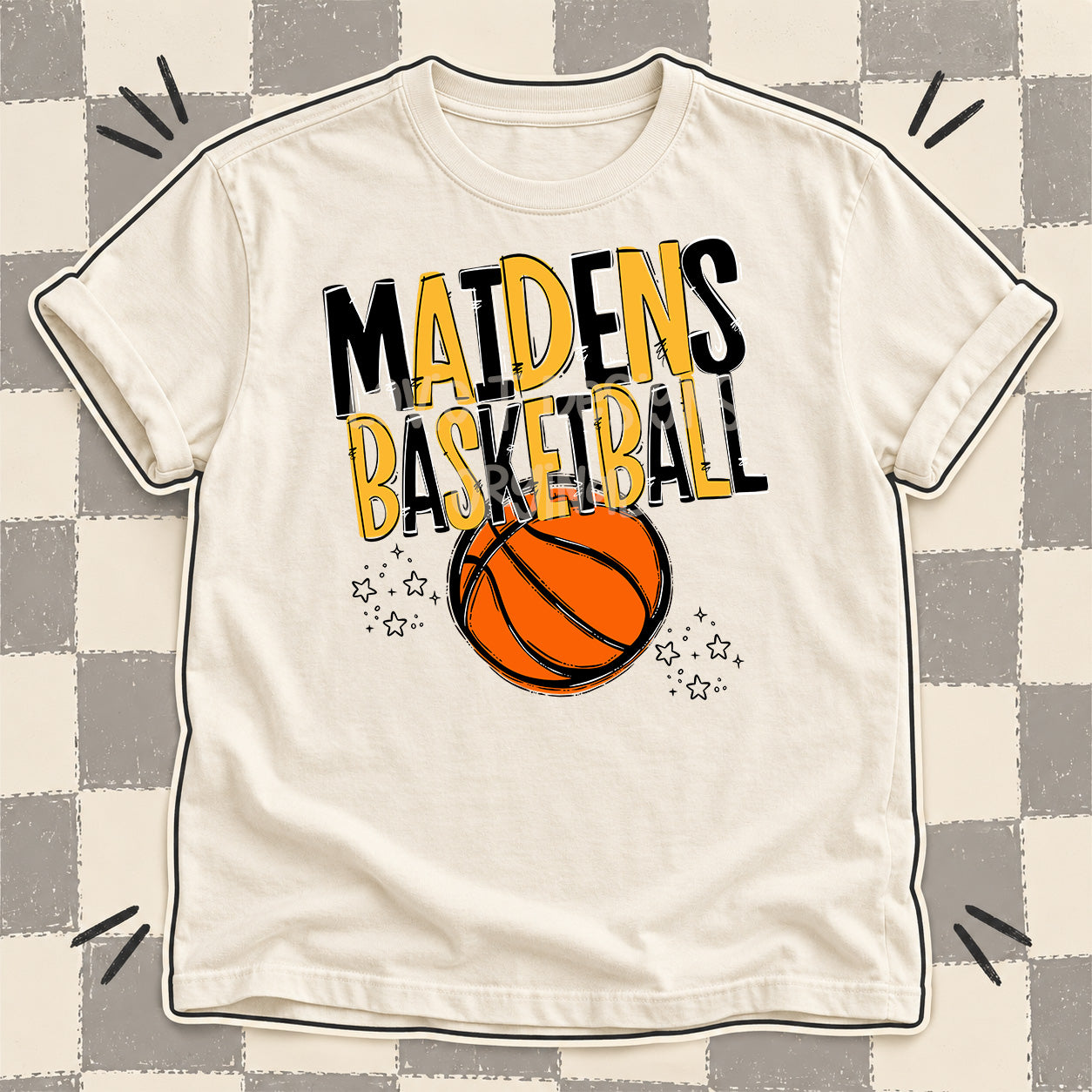 Team Go Basketball Mascots Maidens Black Yellow Gold design