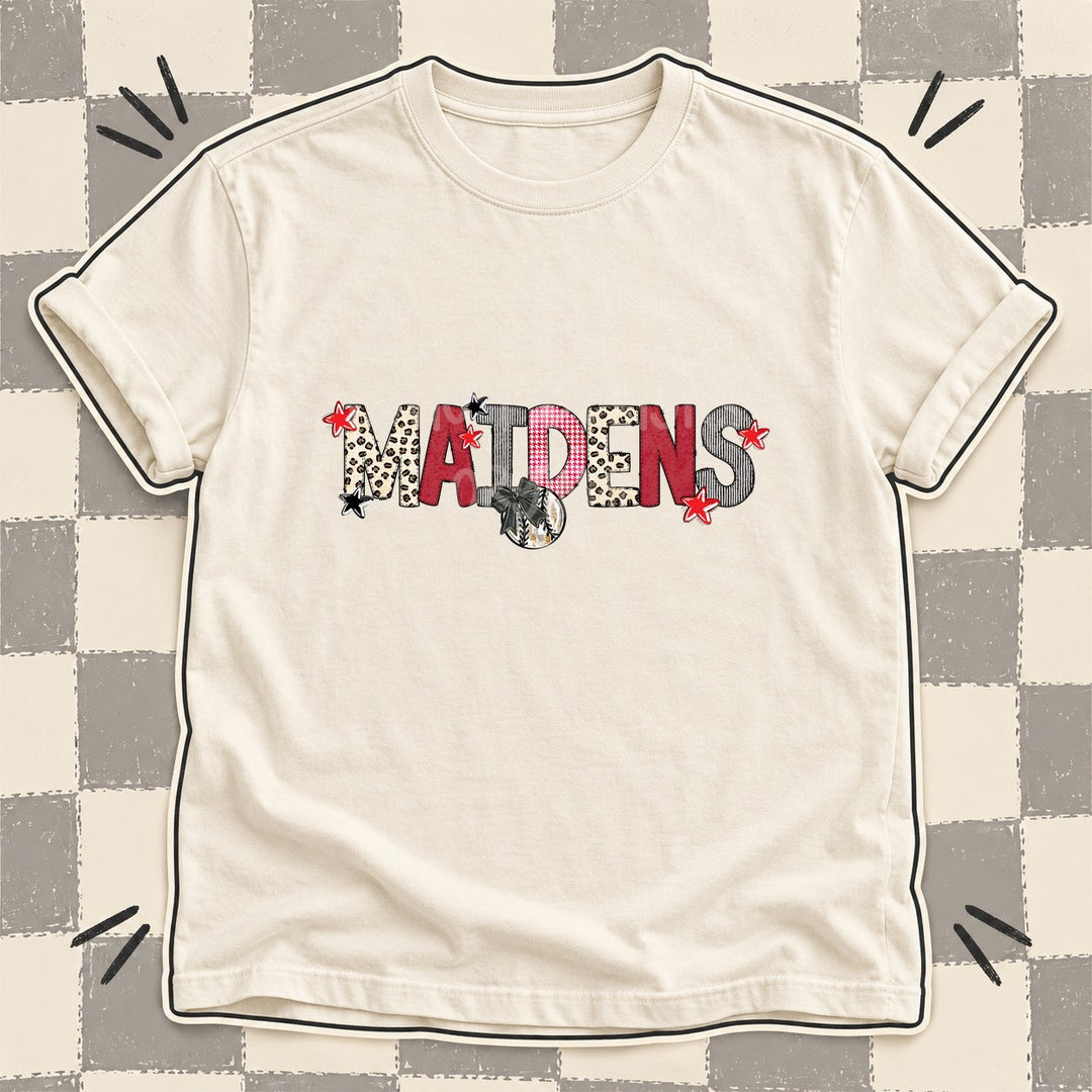 Maidens Mixed Doodle Baseball Mascots – Stitched Ballpark DTF transfer mockup