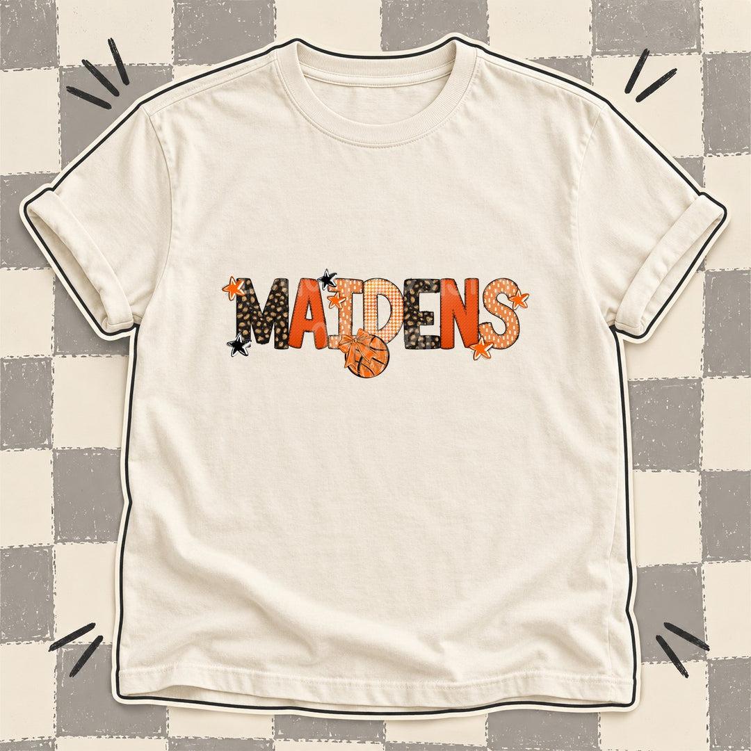 Maidens Mixed Doodle Basketball Mascots – Leopard Court DTF transfer mockup