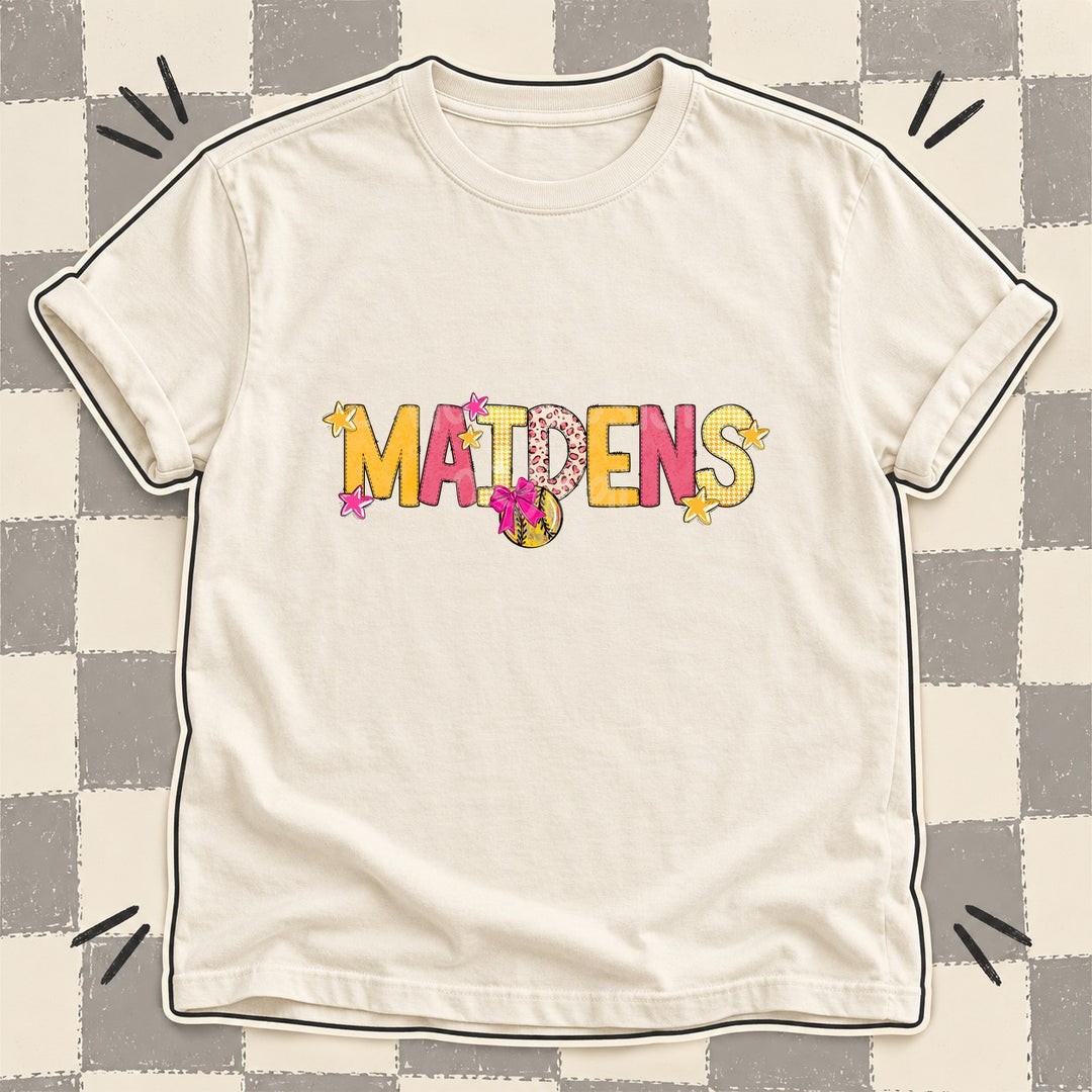 Maidens Mixed Doodle Softball Mascots – Stitched Softball DTF transfer mockup