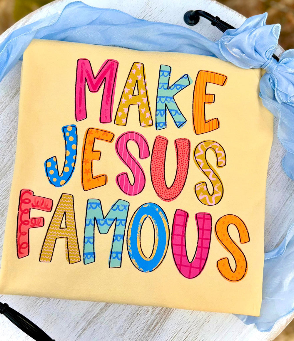 Make Jesus Famous DTF transfer design
