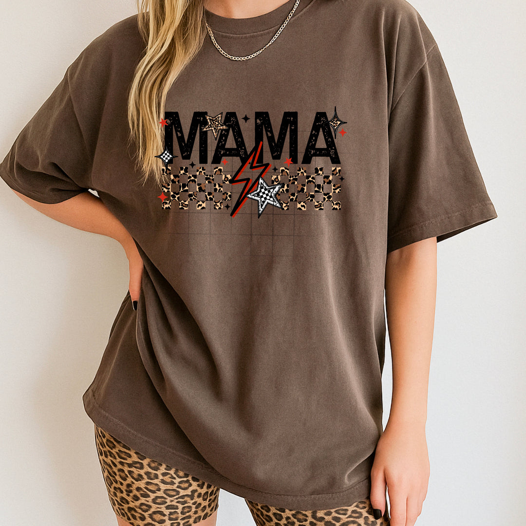 MAMA RED CHEETAH AND CHECKER BLACK