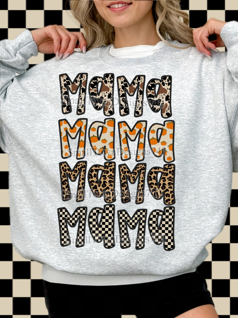 Mama Stacked Fall DTF transfer design – image 1