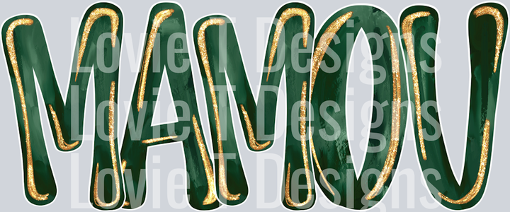 MAMOU DARK GREEN GLITTER POP