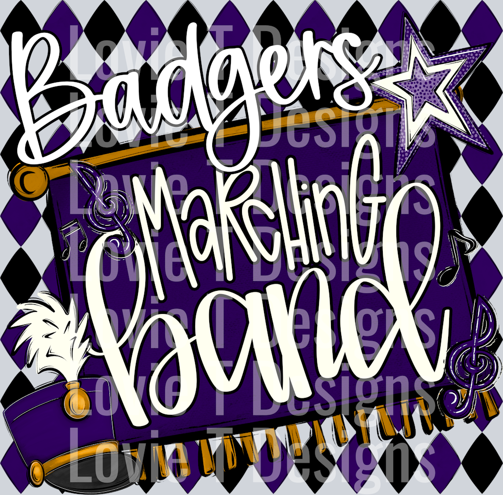 MARCHING BAND ARGYLE PUPRLE BADGERS
