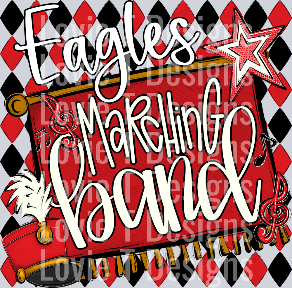MARCHING BAND RED ARGYLE EAGLES