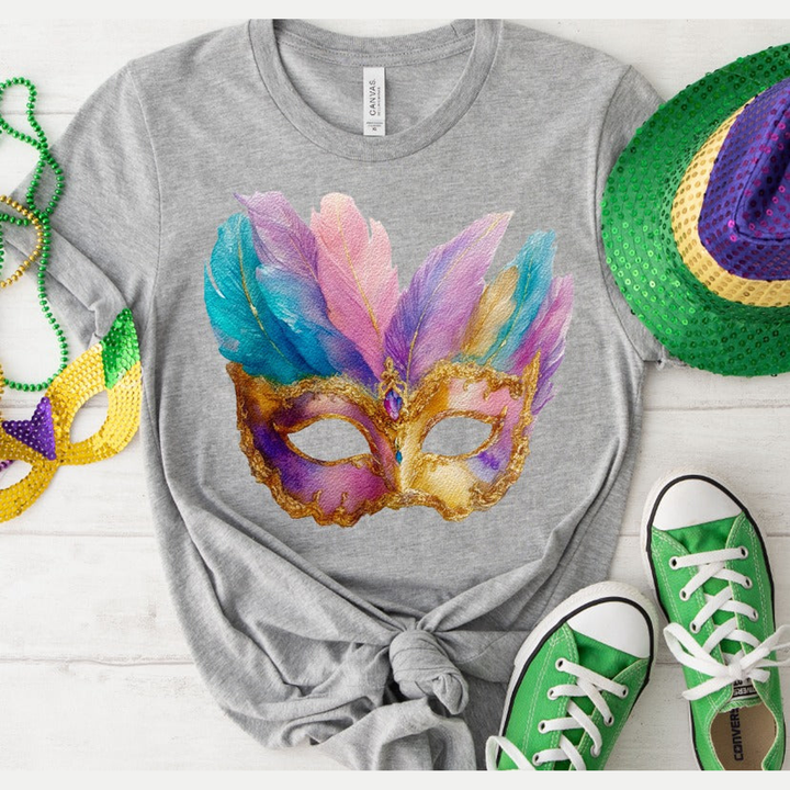 Mardi Gras Mask Watercolor Style – DTF Transfer