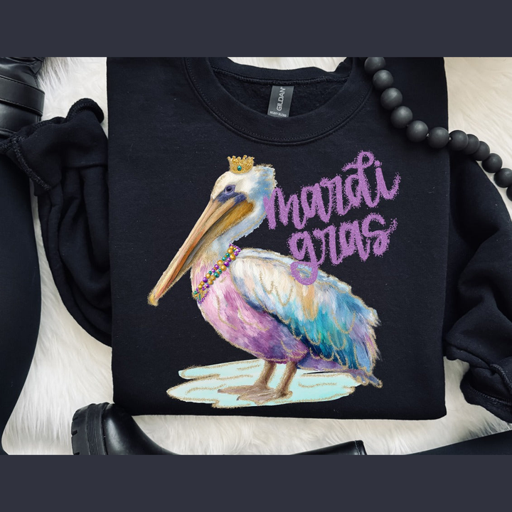 Mardi Gras Pelican – DTF Transfer