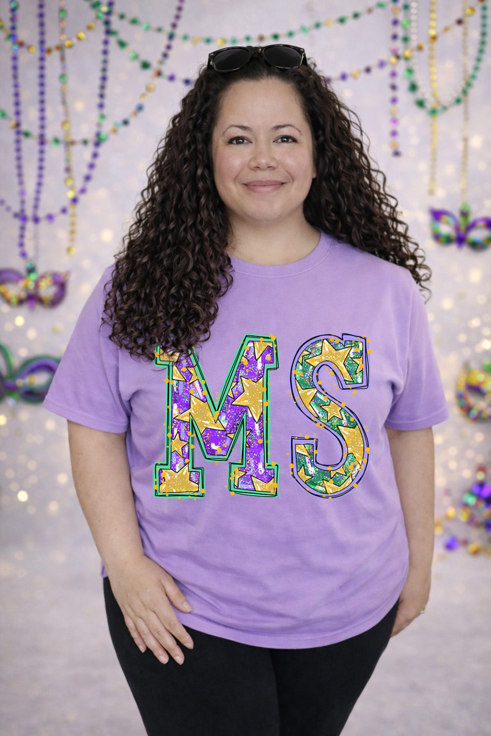 Mardi Stars MS Mardi Gras DTF transfer design
