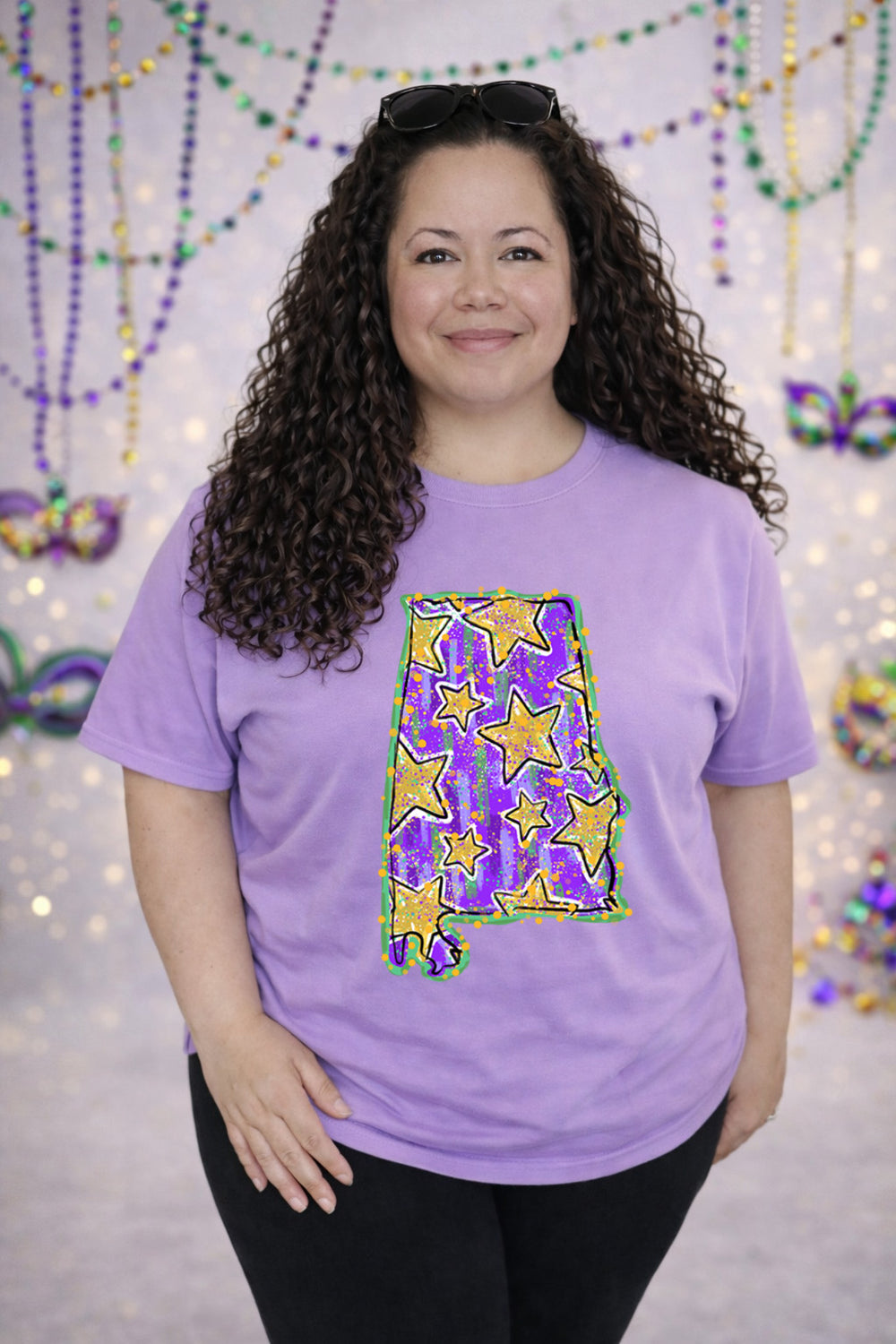 Mardi Stars Alabama Mardi Gras DTF transfer design