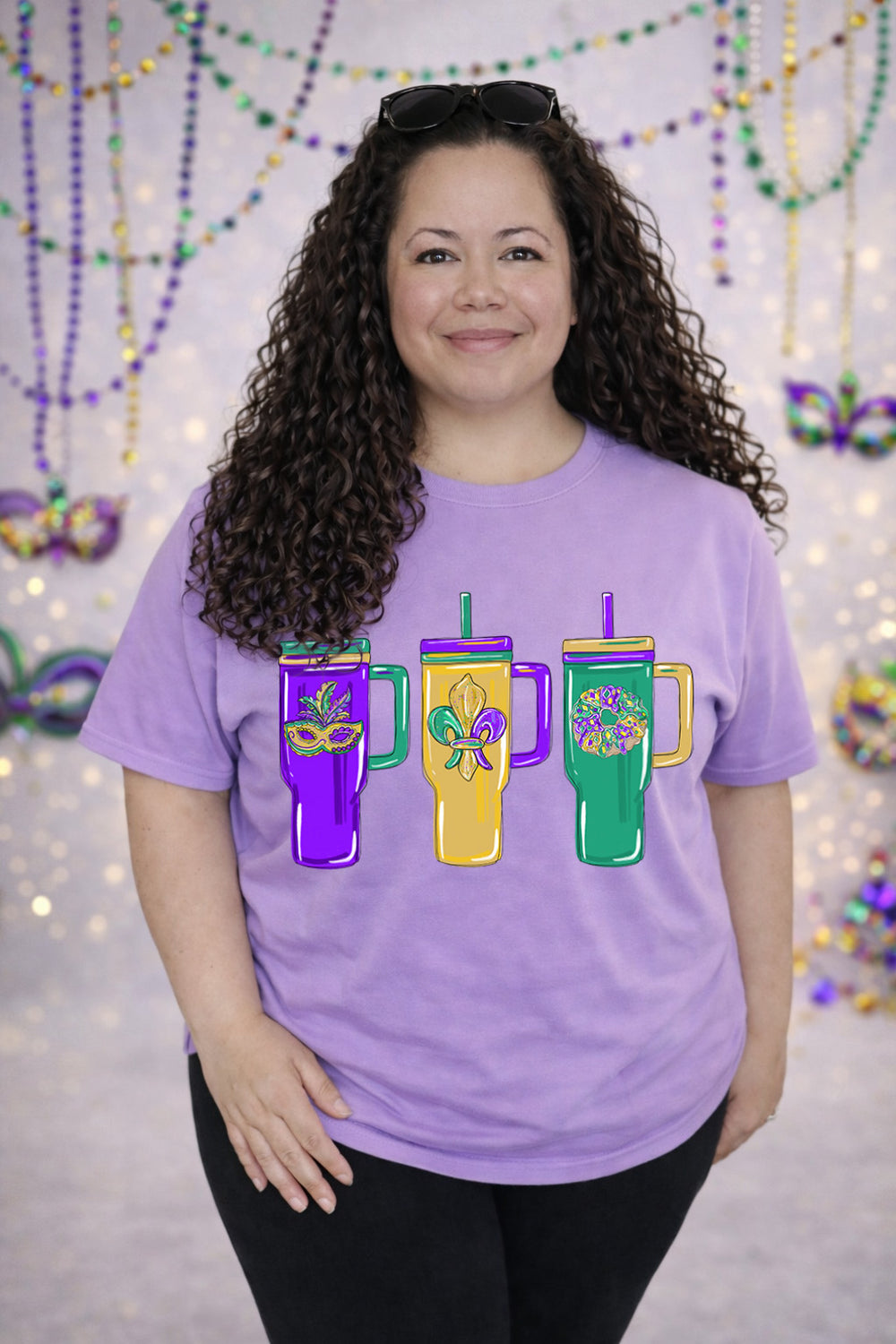 Mardi Gras Mask Fleur King Cake DTF transfer design