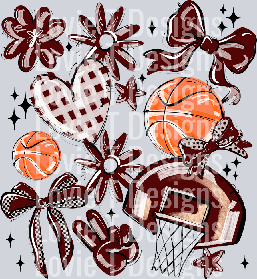 MAROON PLAY BALL BASKETBALL COLLAGE