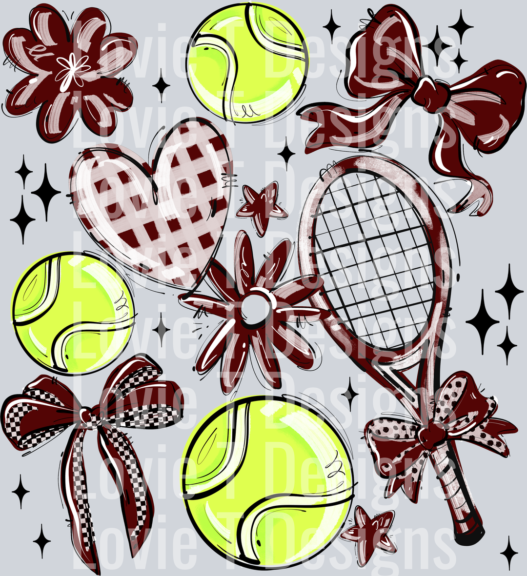 MAROON PLAY BALL TENNIS COLLAGE